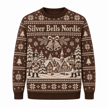 [popular-sweater:PX-18-23:front] Silver Bells Nordic Ugly Christmas Sweatshirt - Front view