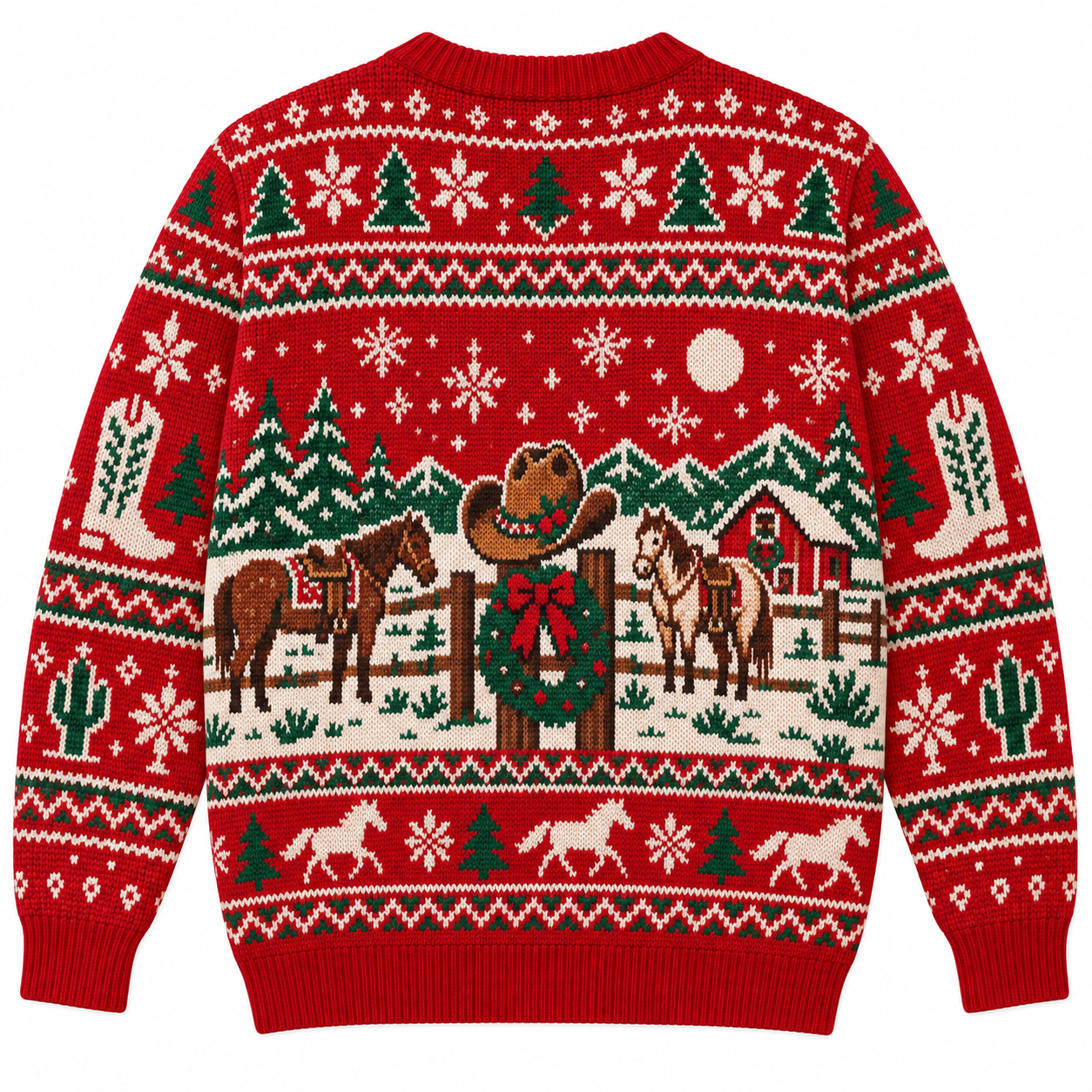 [popular-sweater:PX-19-01:back] Howdy Christmas Ugly Christmas Sweatshirt - Back view