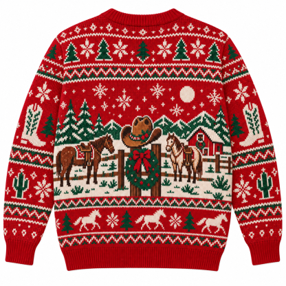 [popular-sweater:PX-19-01:back] Howdy Christmas Ugly Christmas Sweatshirt - Back view