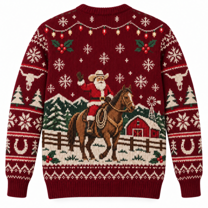 [popular-sweater:PX-19-04:back] Merry Christmas Yall Ugly Christmas Sweatshirt - Back view