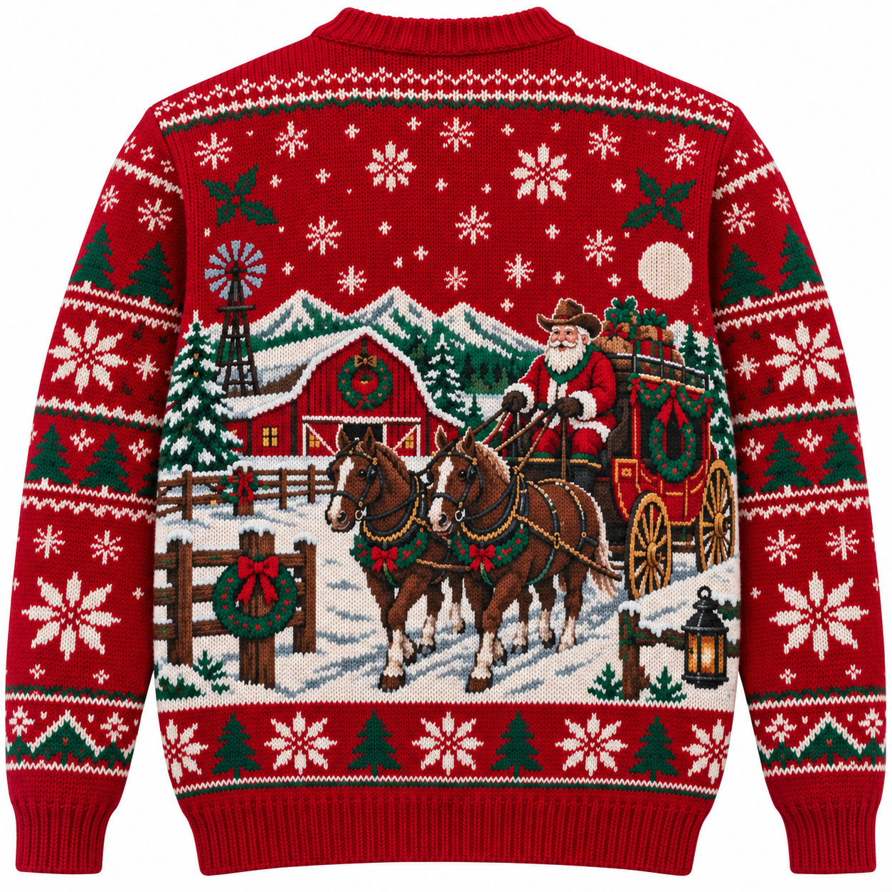 [popular-sweater:PX-19-09:back] Stagecoach Christmas Ugly Christmas Sweatshirt - Back view