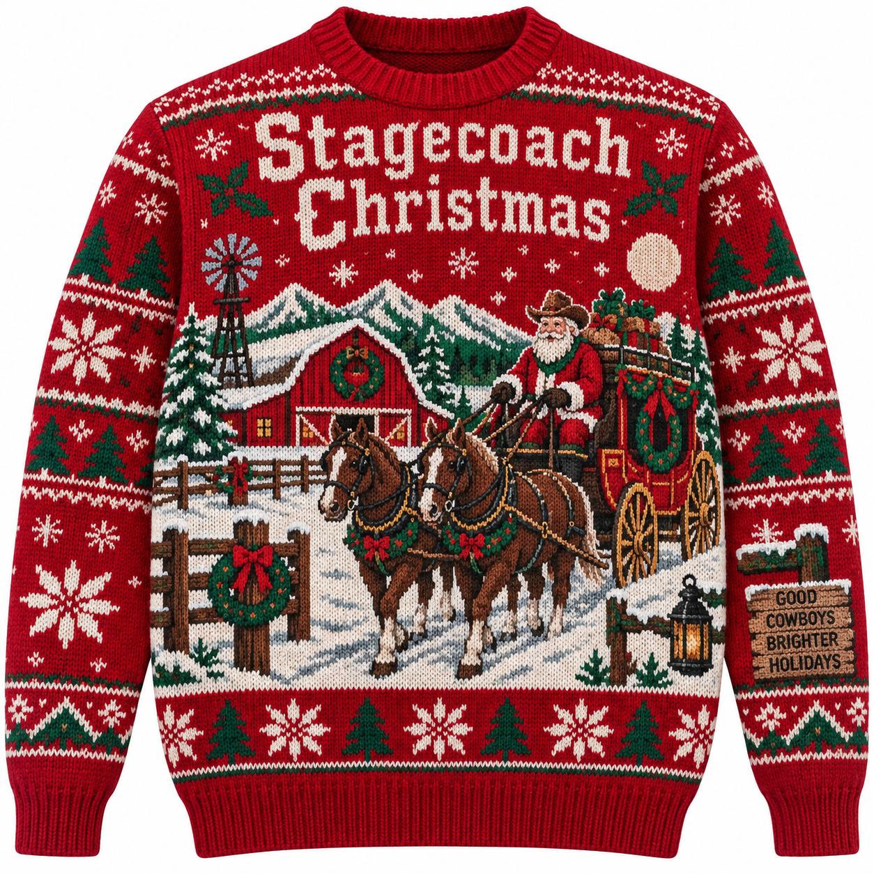 [popular-sweater:PX-19-09:front] Stagecoach Christmas Ugly Christmas Sweatshirt - Front view