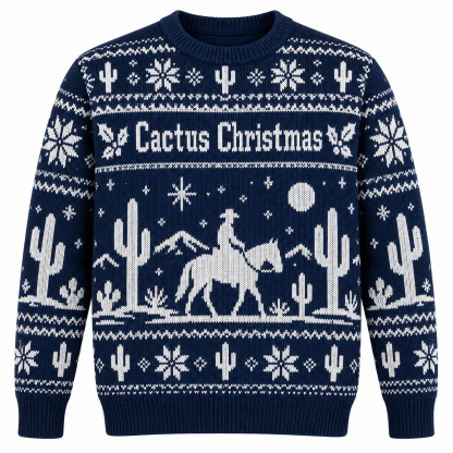 [popular-sweater:PX-19-11:front] Cactus Christmas Ugly Christmas Sweatshirt - Front view