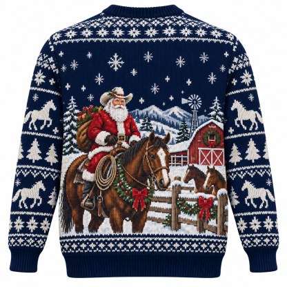 [popular-sweater:PX-19-19:back] Horseshoe Luck Christmas Ugly Christmas Sweatshirt - Back view