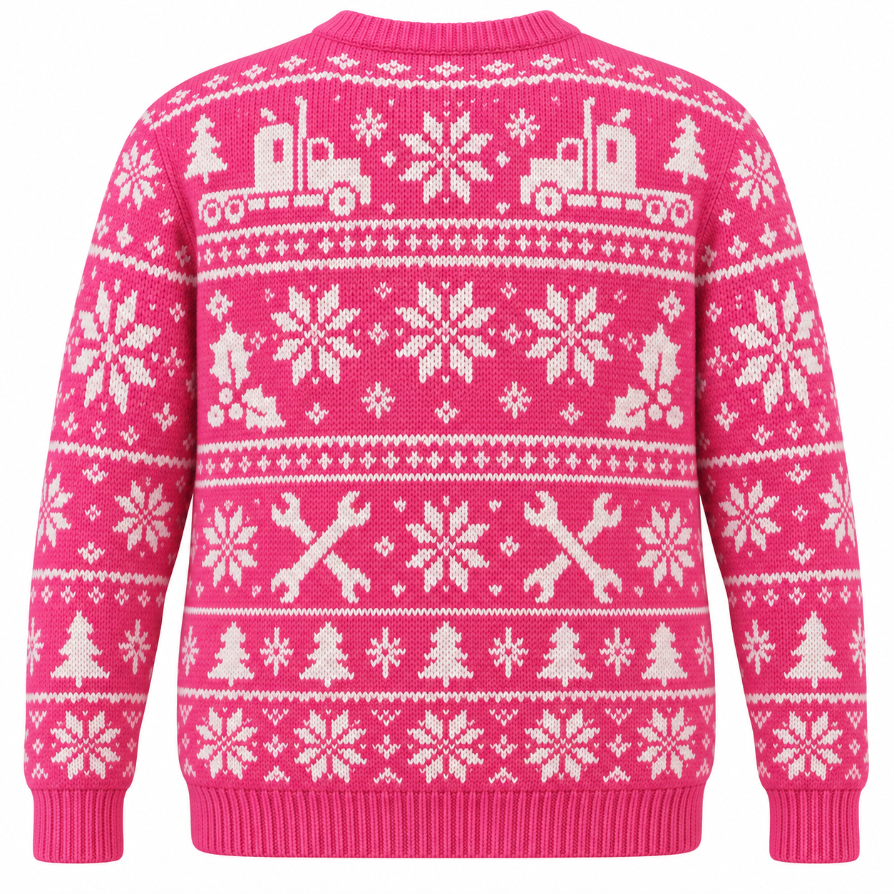 [popular-sweater:PX-20-06:back] Grease Monkey Christmas Ugly Christmas Sweatshirt - Back view