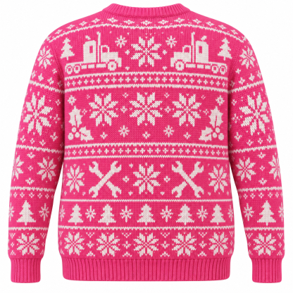 [popular-sweater:PX-20-06:back] Grease Monkey Christmas Ugly Christmas Sweatshirt - Back view