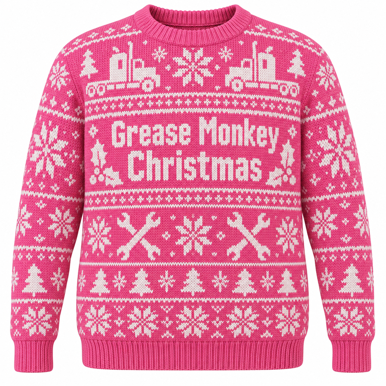 [popular-sweater:PX-20-06:front] Grease Monkey Christmas Ugly Christmas Sweatshirt - Front view
