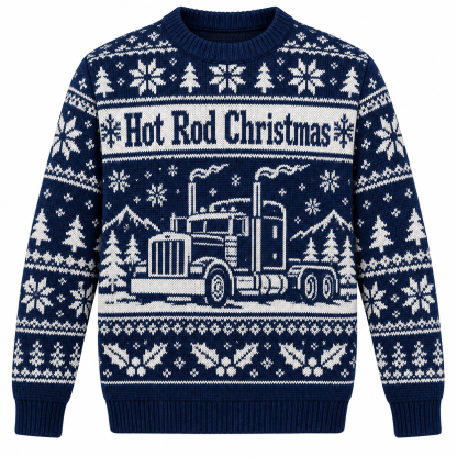 [popular-sweater:PX-20-11:front] Hot Rod Christmas Ugly Christmas Sweatshirt - Front view