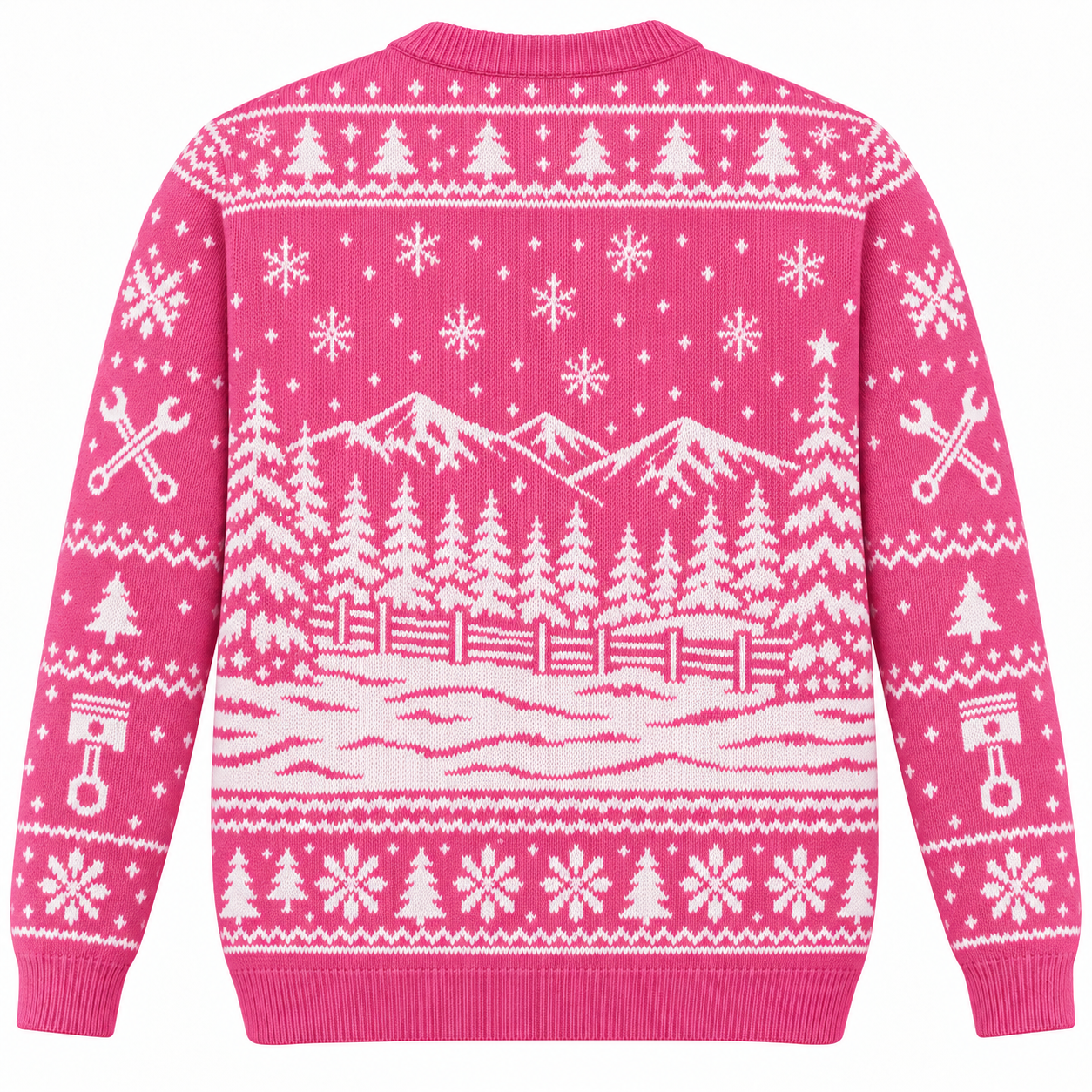 [popular-sweater:PX-20-14:back] Muscle Car Christmas Ugly Christmas Sweatshirt - Back view