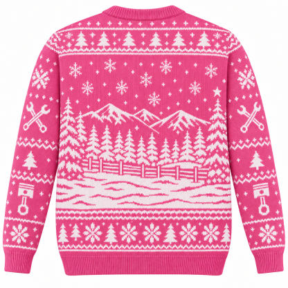 [popular-sweater:PX-20-14:back] Muscle Car Christmas Ugly Christmas Sweatshirt - Back view