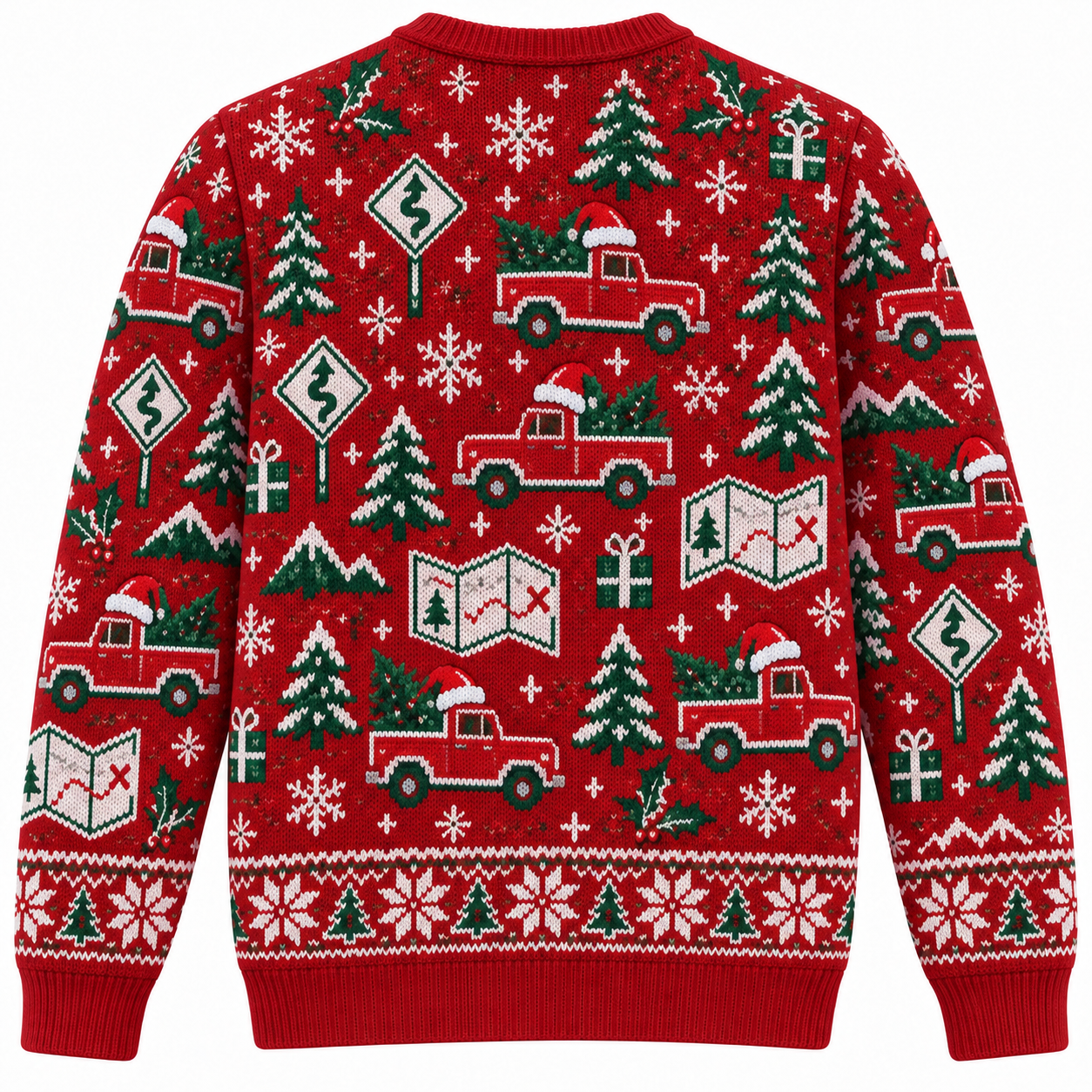 [popular-sweater:PX-20-17:back] Road Trip Christmas Ugly Christmas Sweatshirt - Back view