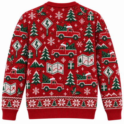 [popular-sweater:PX-20-17:back] Road Trip Christmas Ugly Christmas Sweatshirt - Back view