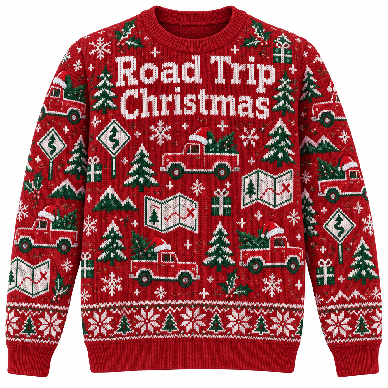 [popular-sweater:PX-20-17:front] Road Trip Christmas Ugly Christmas Sweatshirt - Front view