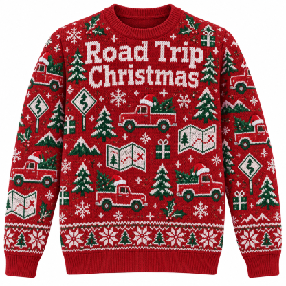 [popular-sweater:PX-20-17:front] Road Trip Christmas Ugly Christmas Sweatshirt - Front view