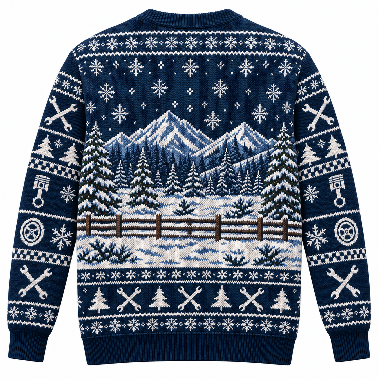 [popular-sweater:PX-20-19:back] Car Guy Christmas Ugly Christmas Sweatshirt - Back view