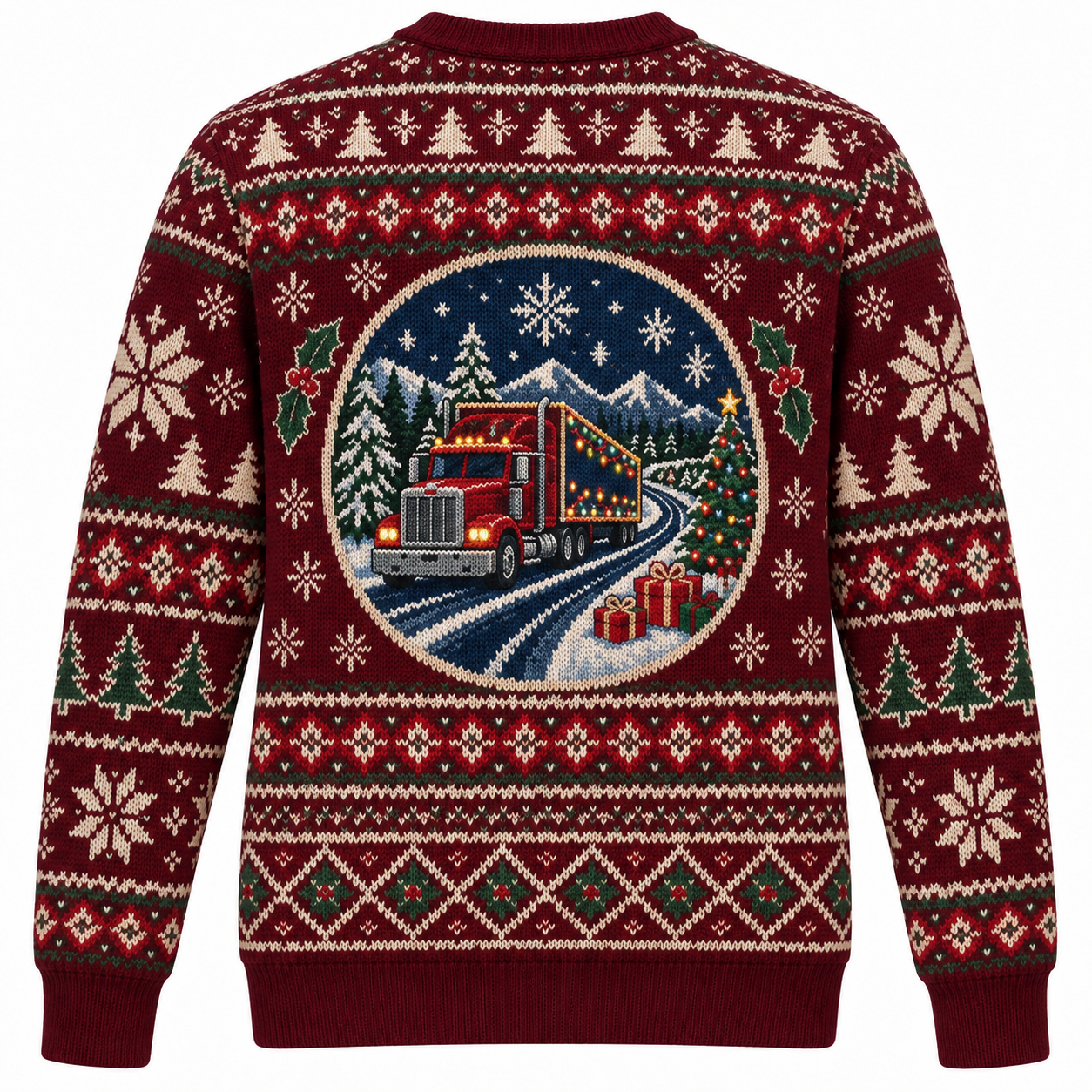 [popular-sweater:PX-20-20:back] Highway Christmas Lights Ugly Christmas Sweatshirt - Back view
