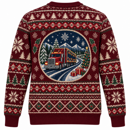 [popular-sweater:PX-20-20:back] Highway Christmas Lights Ugly Christmas Sweatshirt - Back view