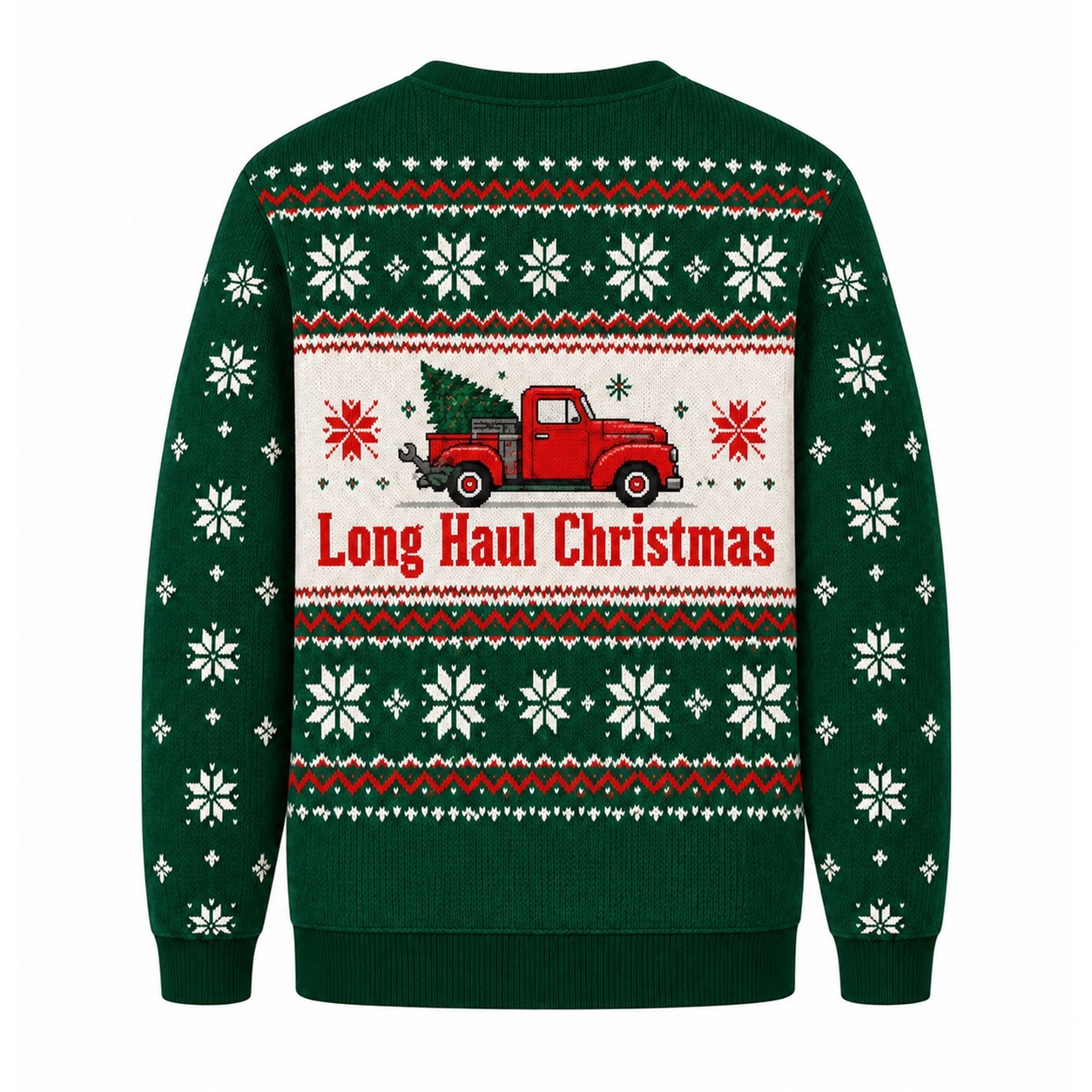 [popular-sweater:PX-20-21:back] Long Haul Christmas Ugly Christmas Sweatshirt - Back view