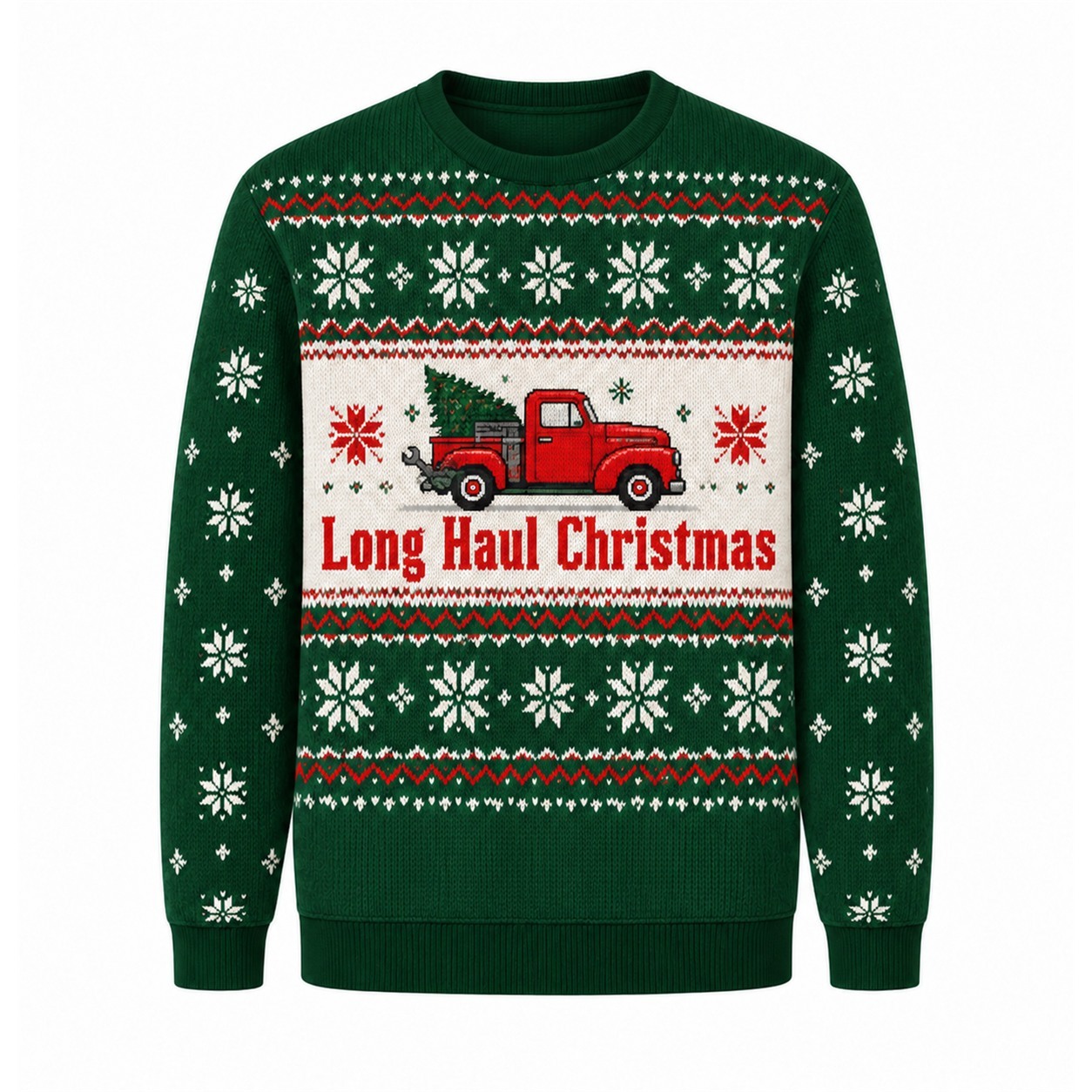 [popular-sweater:PX-20-21:front] Long Haul Christmas Ugly Christmas Sweatshirt - Front view