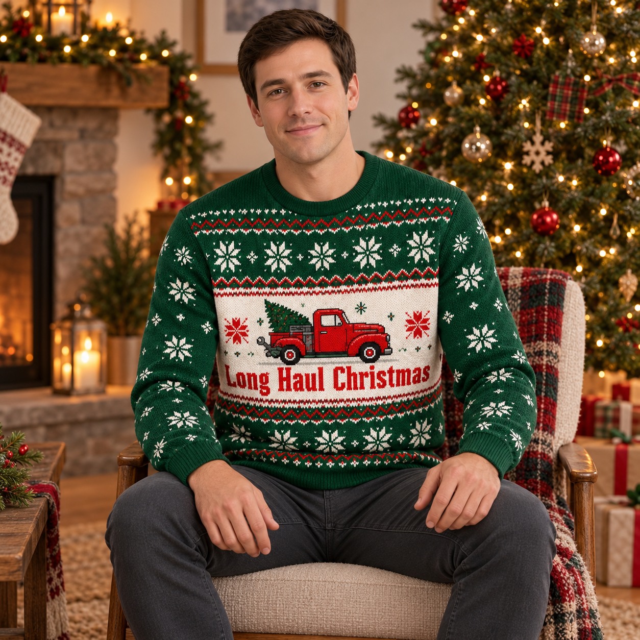 [popular-sweater:PX-20-21:male] Long Haul Christmas Ugly Christmas Sweatshirt - Male view