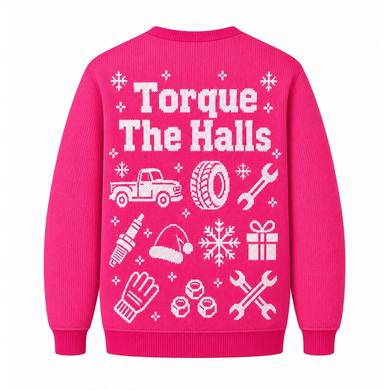 [popular-sweater:PX-20-22:back] Torque The Halls Ugly Christmas Sweatshirt - Back view