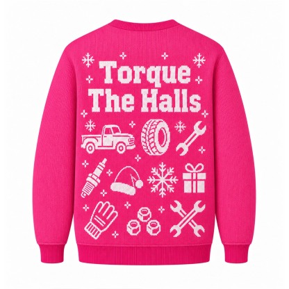 [popular-sweater:PX-20-22:back] Torque The Halls Ugly Christmas Sweatshirt - Back view