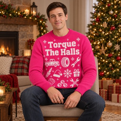 [popular-sweater:PX-20-22:male] Torque The Halls Ugly Christmas Sweatshirt - Male view