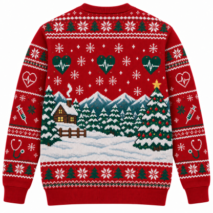 [popular-sweater:PX-21-09:back] Christmas Check Up Doctor Ugly Christmas Sweatshirt - Back view