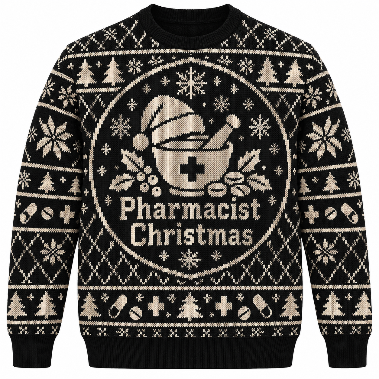 [popular-sweater:PX-21-10:front] Pharmacist Christmas Ugly Christmas Sweatshirt - Front view