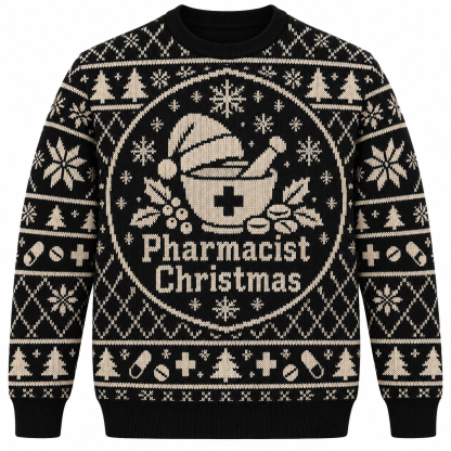 [popular-sweater:PX-21-10:front] Pharmacist Christmas Ugly Christmas Sweatshirt - Front view