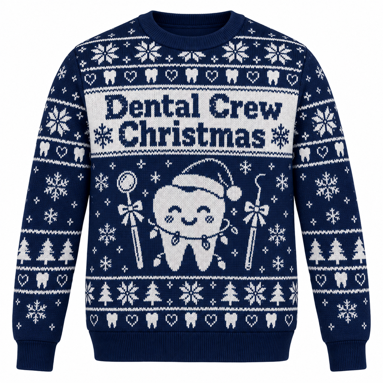 [popular-sweater:PX-21-11:front] Dental Crew Christmas Ugly Christmas Sweatshirt - Front view