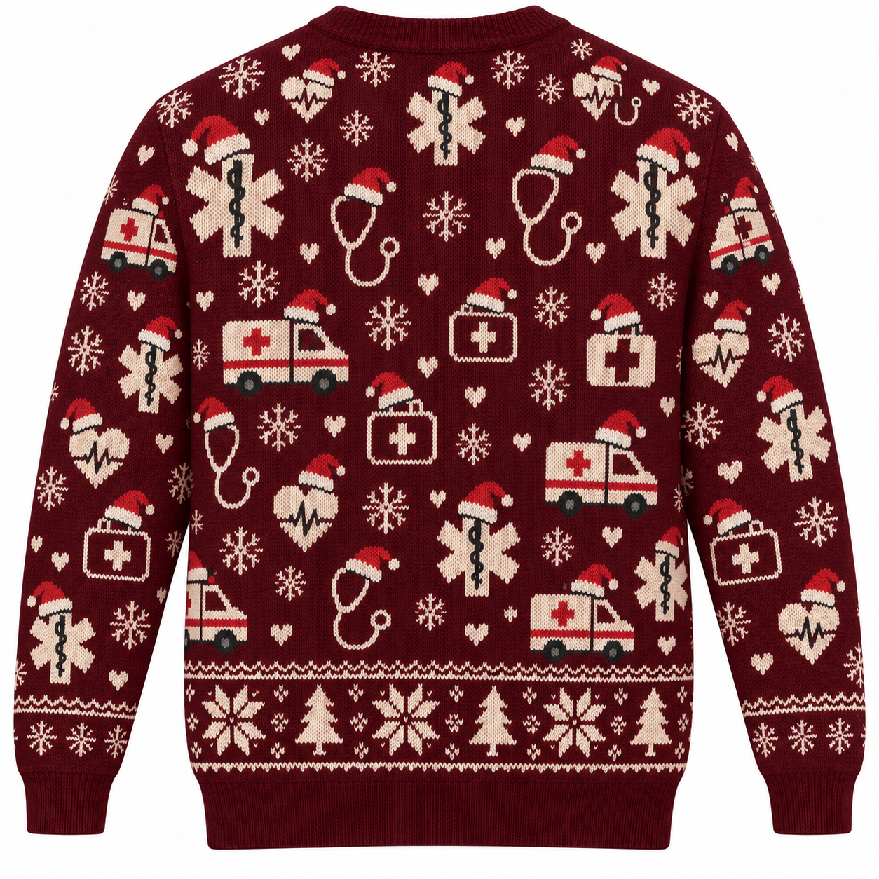 [popular-sweater:PX-21-12:back] Paramedic Christmas Ugly Christmas Sweatshirt - Back view