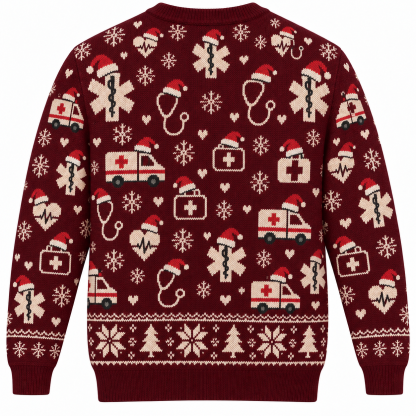 [popular-sweater:PX-21-12:back] Paramedic Christmas Ugly Christmas Sweatshirt - Back view