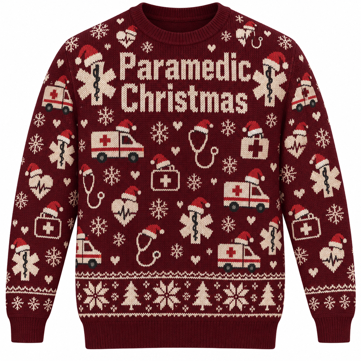 [popular-sweater:PX-21-12:front] Paramedic Christmas Ugly Christmas Sweatshirt - Front view