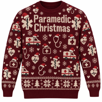 [popular-sweater:PX-21-12:front] Paramedic Christmas Ugly Christmas Sweatshirt - Front view
