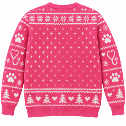 [popular-sweater:PX-21-14:back] Vet Tech Christmas Ugly Christmas Sweatshirt - Back view