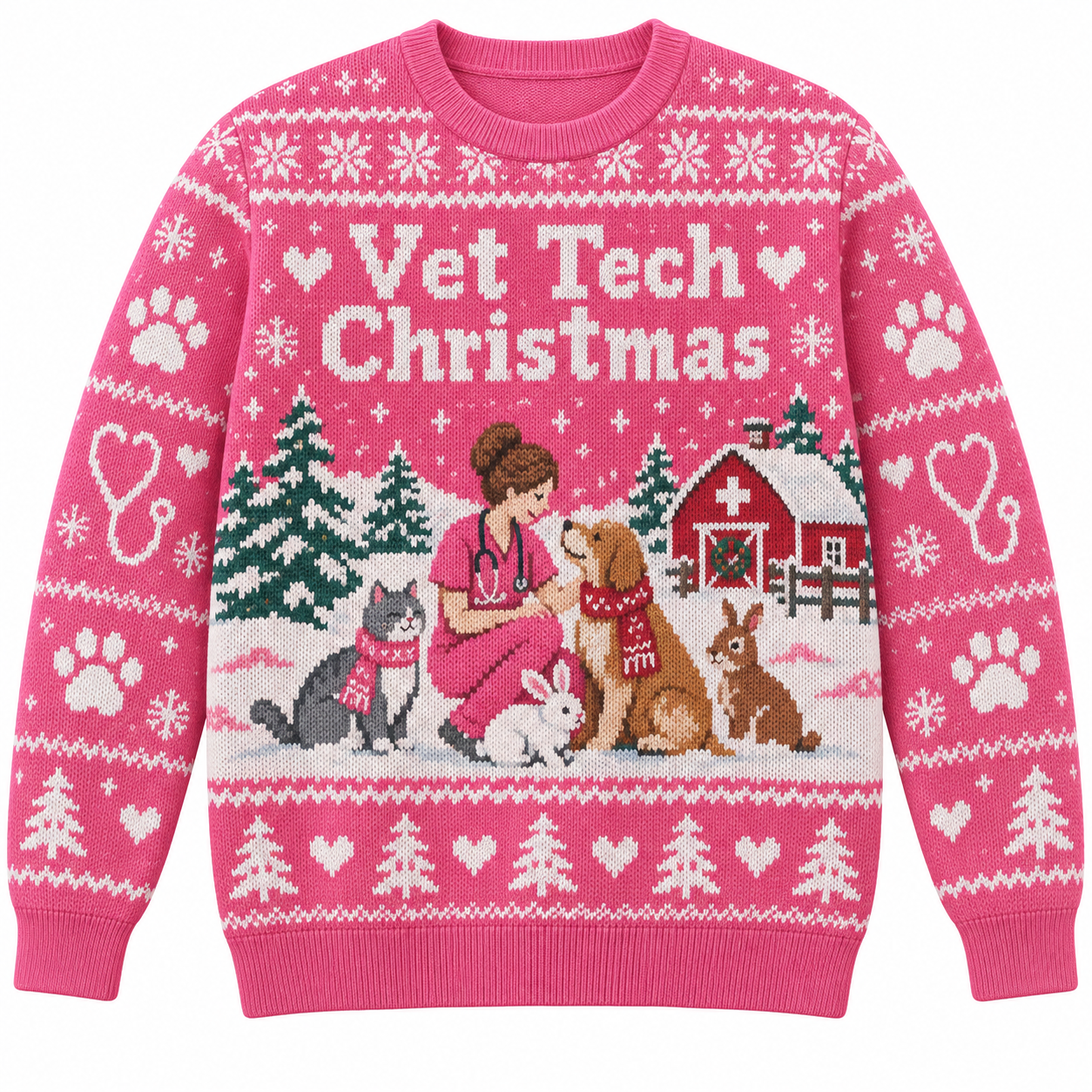 [popular-sweater:PX-21-14:front] Vet Tech Christmas Ugly Christmas Sweatshirt - Front view