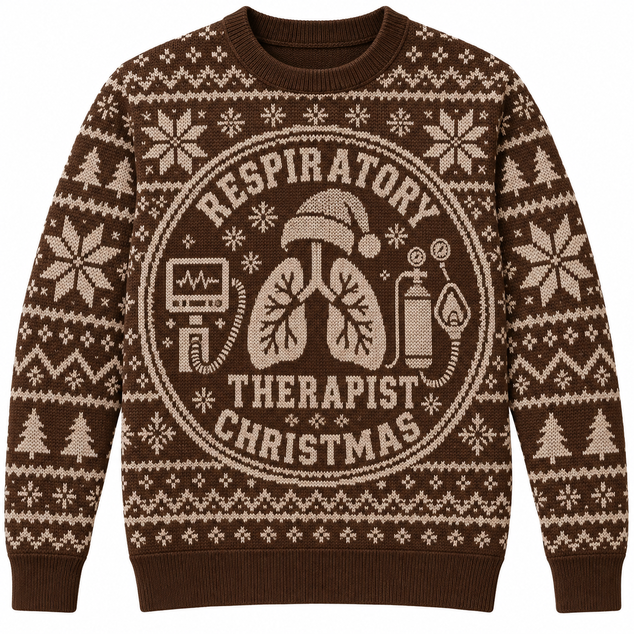 [popular-sweater:PX-21-15:front] Respiratory Therapist Christmas Ugly Christmas Sweatshirt - Front view