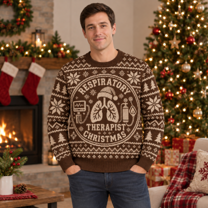 [popular-sweater:PX-21-15:male] Respiratory Therapist Christmas Ugly Christmas Sweatshirt - Male view