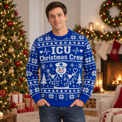 [popular-sweater:PX-21-16:male] ICU Christmas Crew Ugly Christmas Sweatshirt - Male view