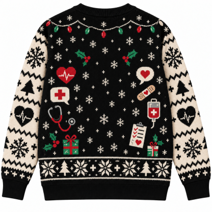 [popular-sweater:PX-21-18:back] Medical Elf Ugly Christmas Sweatshirt - Back view