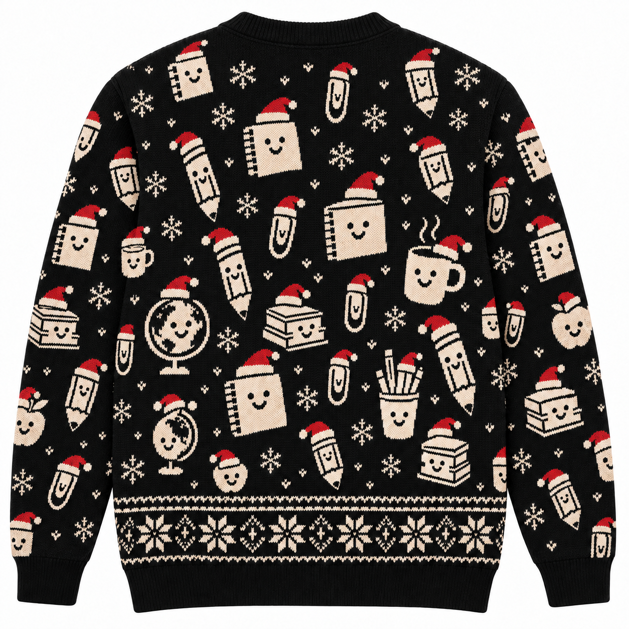 [popular-sweater:PX-22-02:back] Ho Ho Homework Ugly Christmas Sweatshirt - Back view