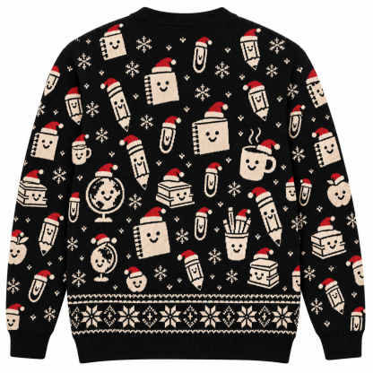 [popular-sweater:PX-22-02:back] Ho Ho Homework Ugly Christmas Sweatshirt - Back view