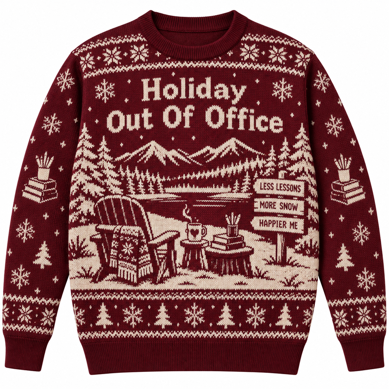 [popular-sweater:PX-22-04:front] Holiday Out Of Office Ugly Christmas Sweatshirt - Front view
