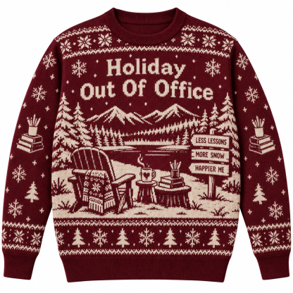 [popular-sweater:PX-22-04:front] Holiday Out Of Office Ugly Christmas Sweatshirt - Front view