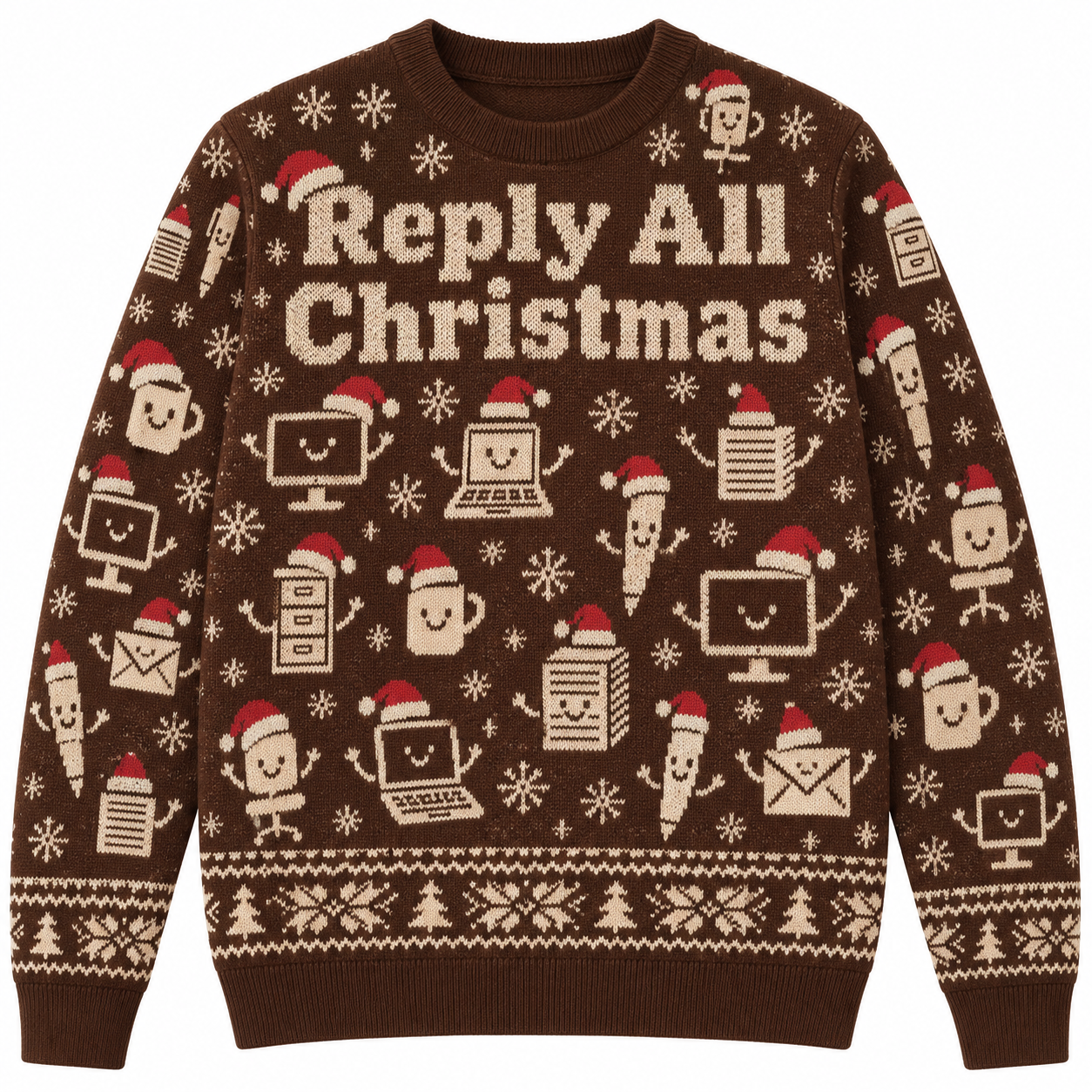[popular-sweater:PX-22-07:front] Reply All Christmas Ugly Christmas Sweatshirt - Front view