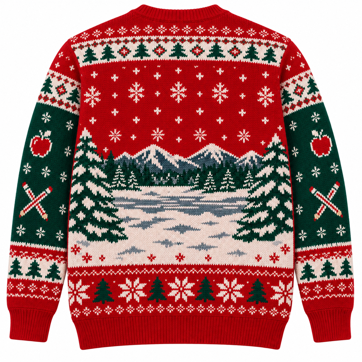 [popular-sweater:PX-22-09:back] Out Of Office Until New Year Ugly Christmas Sweatshirt - Back view