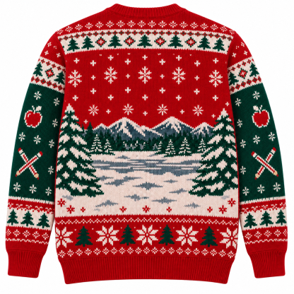 [popular-sweater:PX-22-09:back] Out Of Office Until New Year Ugly Christmas Sweatshirt - Back view