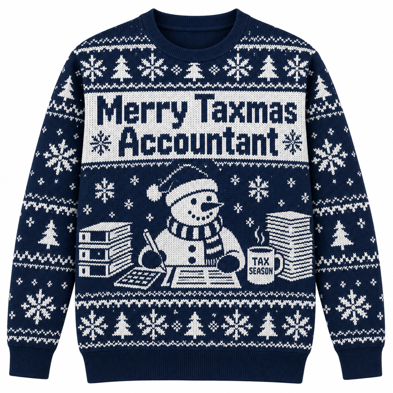 [popular-sweater:PX-22-11:front] Merry Taxmas Accountant Ugly Christmas Sweatshirt - Front view