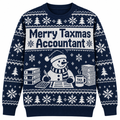 [popular-sweater:PX-22-11:front] Merry Taxmas Accountant Ugly Christmas Sweatshirt - Front view